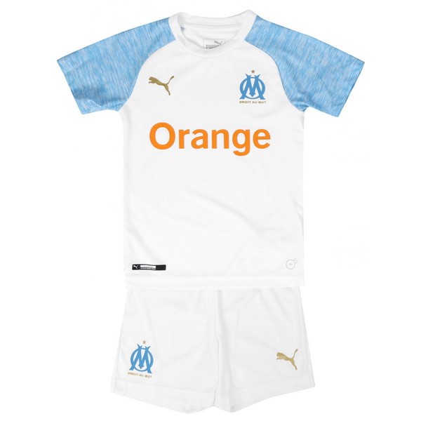 Maillot Football Marseille Domicile Enfant 2018-19 Blanc